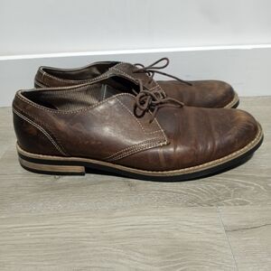 Original Penguin Men's Waylon Leather Oxford Dress Shoes Brown Size 12